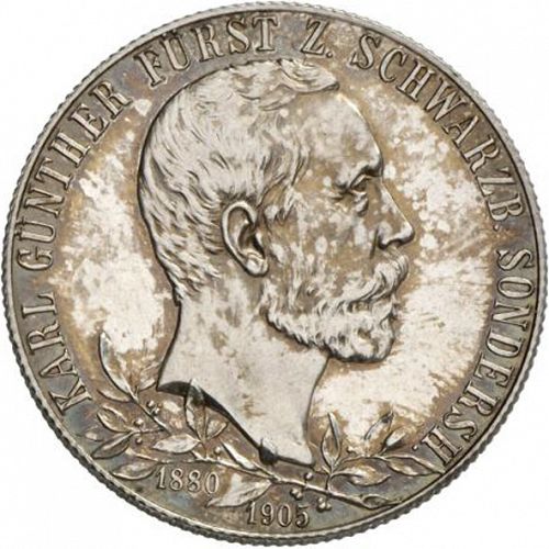 2 Mark Obverse Image minted in GERMANY in 1905 (1871-18 - Empire SCHWARZBURG-SONDERSHAUSEN)  - The Coin Database