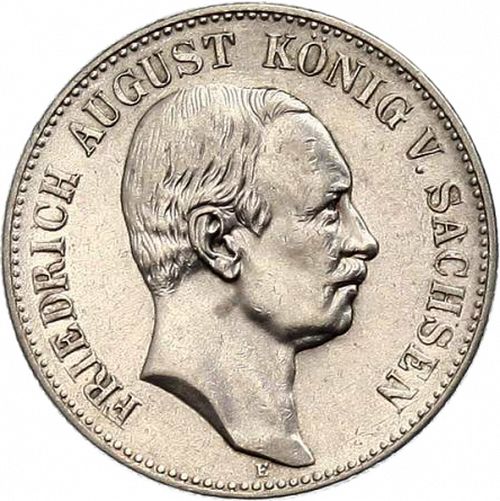 2 Mark Obverse Image minted in GERMANY in 1907E (1871-18 - Empire SAXONY-ALBERTINE)  - The Coin Database