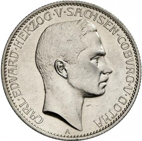 2 Mark Obverse Image minted in GERMANY in 1911A (1871-18 - Empire SAXE-COBURG-GOTHA)  - The Coin Database