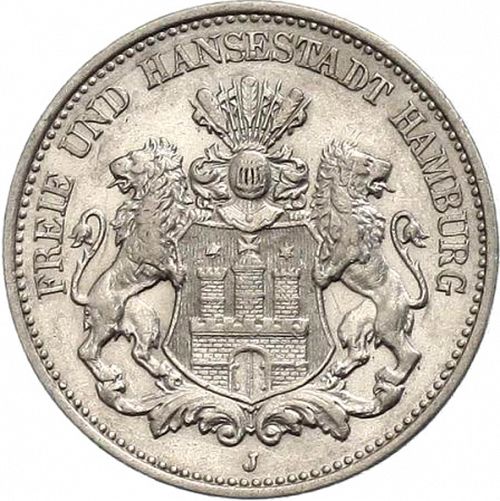 2 Mark Obverse Image minted in GERMANY in 1912J (1871-18 - Empire HAMBURG)  - The Coin Database