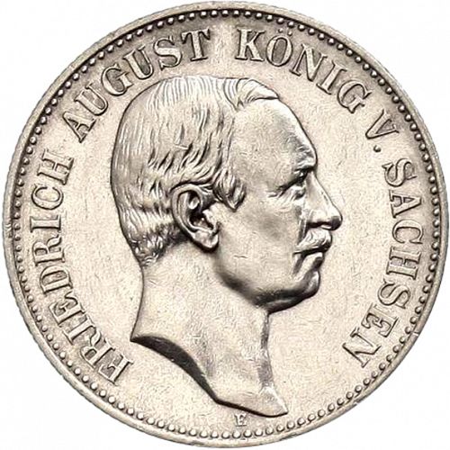 2 Mark Obverse Image minted in GERMANY in 1914E (1871-18 - Empire SAXONY-ALBERTINE)  - The Coin Database