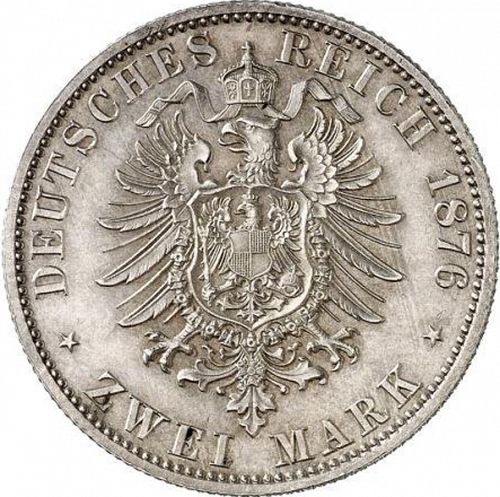 2 Mark Reverse Image minted in GERMANY in 1876A (1871-18 - Empire ANHALT-DESSAU)  - The Coin Database