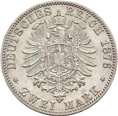 2 Mark Reverse Image minted in GERMANY in 1876C (1871-18 - Empire PRUSSIA)  - The Coin Database