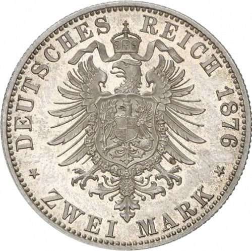 2 Mark Reverse Image minted in GERMANY in 1876F (1871-18 - Empire WURTTEMBERG)  - The Coin Database