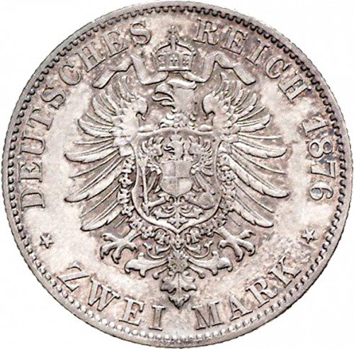 2 Mark Reverse Image minted in GERMANY in 1876G (1871-18 - Empire BADEN)  - The Coin Database