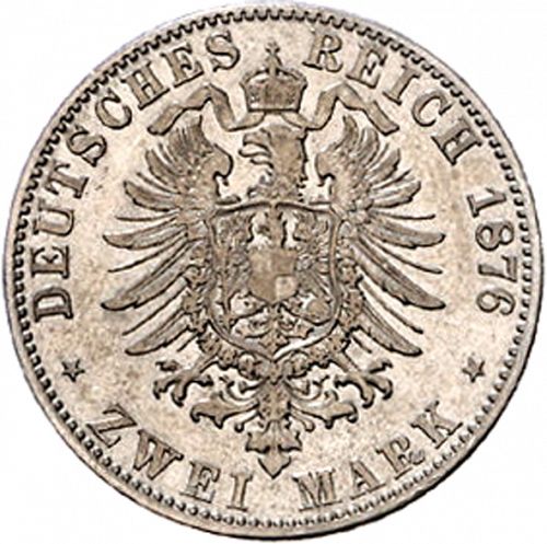 2 Mark Reverse Image minted in GERMANY in 1876H (1871-18 - Empire HESSE-DARMSTATDT)  - The Coin Database
