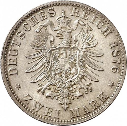 2 Mark Reverse Image minted in GERMANY in 1876J (1871-18 - Empire HAMBURG)  - The Coin Database