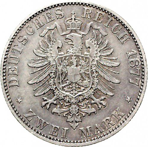 2 Mark Reverse Image minted in GERMANY in 1877A (1871-18 - Empire PRUSSIA)  - The Coin Database
