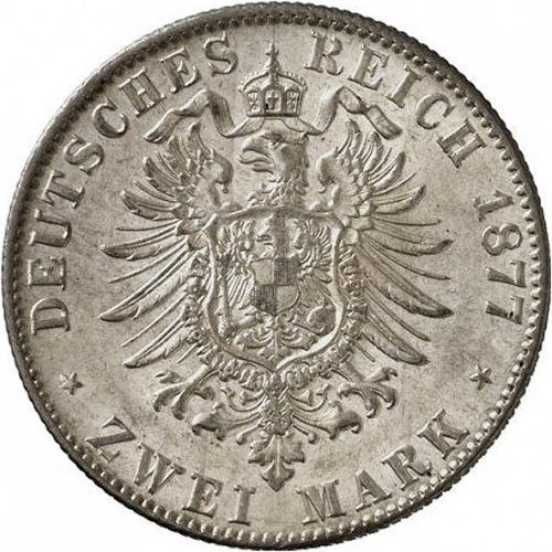 2 Mark Reverse Image minted in GERMANY in 1877G (1871-18 - Empire BADEN)  - The Coin Database