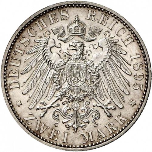 2 Mark Reverse Image minted in GERMANY in 1895A (1871-18 - Empire SAXE-COBURG-GOTHA)  - The Coin Database