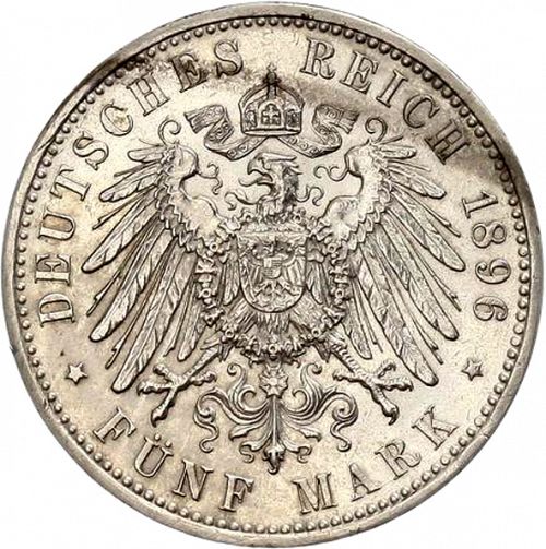2 Mark Reverse Image minted in GERMANY in 1896A (1871-18 - Empire ANHALT-DESSAU)  - The Coin Database