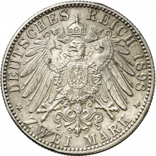 2 Mark Reverse Image minted in GERMANY in 1898G (1871-18 - Empire BADEN)  - The Coin Database