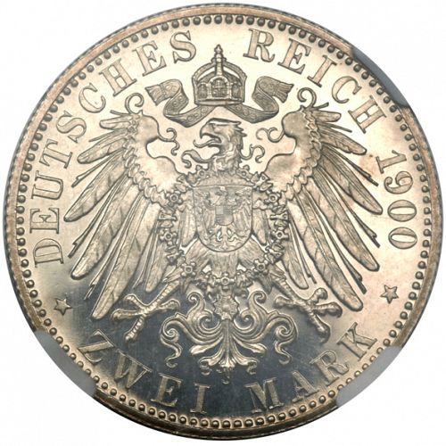 2 Mark Reverse Image minted in GERMANY in 1900A (1871-18 - Empire HESSE-DARMSTATDT)  - The Coin Database