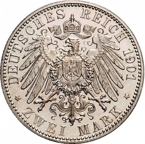 2 Mark Reverse Image minted in GERMANY in 1901A (1871-18 - Empire SAXE-ALTENBURG)  - The Coin Database