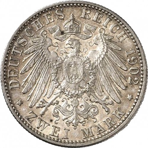 2 Mark Reverse Image minted in GERMANY in 1902 (1871-18 - Empire BADEN)  - The Coin Database