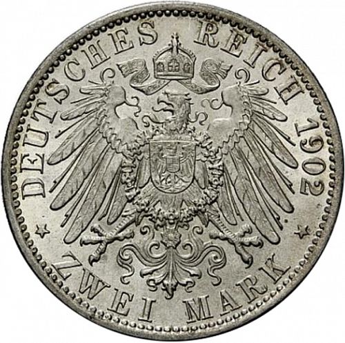 2 Mark Reverse Image minted in GERMANY in 1902A (1871-18 - Empire PRUSSIA)  - The Coin Database