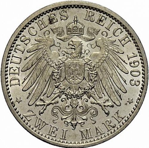 2 Mark Reverse Image minted in GERMANY in 1903A (1871-18 - Empire SAXE-WEIMAR-EISENACH)  - The Coin Database
