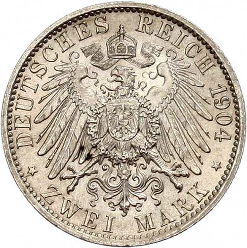 2 Mark Reverse Image minted in GERMANY in 1904A (1871-18 - Empire ANHALT-DESSAU)  - The Coin Database