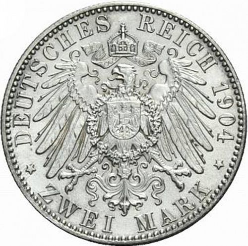 2 Mark Reverse Image minted in GERMANY in 1904E (1871-18 - Empire SAXONY-ALBERTINE)  - The Coin Database