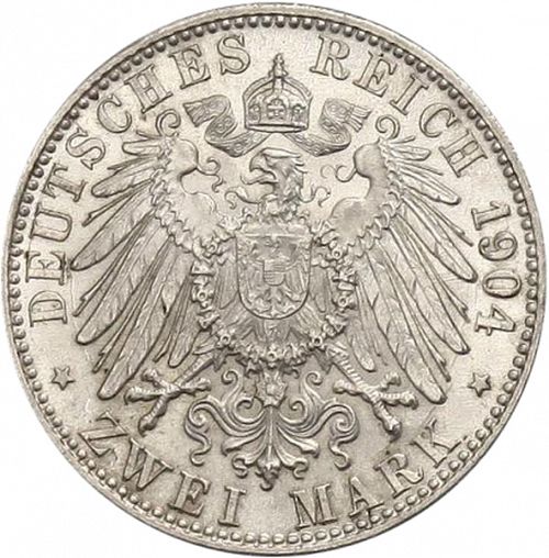 2 Mark Reverse Image minted in GERMANY in 1904G (1871-18 - Empire BADEN)  - The Coin Database