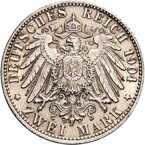 2 Mark Reverse Image minted in GERMANY in 1904J (1871-18 - Empire BREMEN)  - The Coin Database