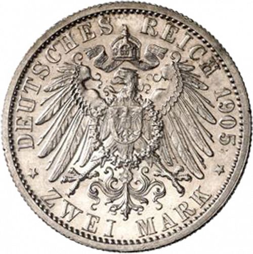 2 Mark Reverse Image minted in GERMANY in 1905A (1871-18 - Empire SAXE-COBURG-GOTHA)  - The Coin Database