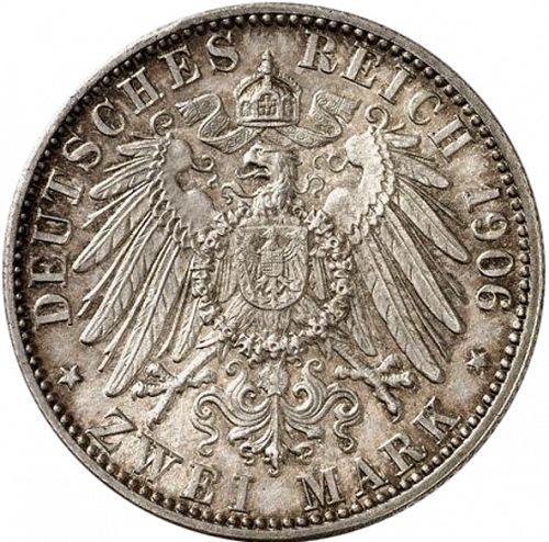 2 Mark Reverse Image minted in GERMANY in 1906 (1871-18 - Empire BADEN)  - The Coin Database