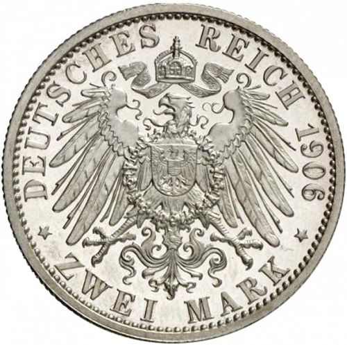2 Mark Reverse Image minted in GERMANY in 1906A (1871-18 - Empire LIPPE-DETMOLD)  - The Coin Database