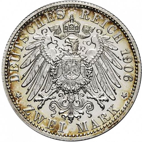 2 Mark Reverse Image minted in GERMANY in 1906F (1871-18 - Empire WURTTEMBERG)  - The Coin Database