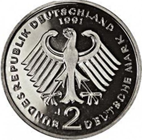 2 Mark Obverse Image minted in GERMANY in 1989J (1949-01 - Federal Republic)  - The Coin Database