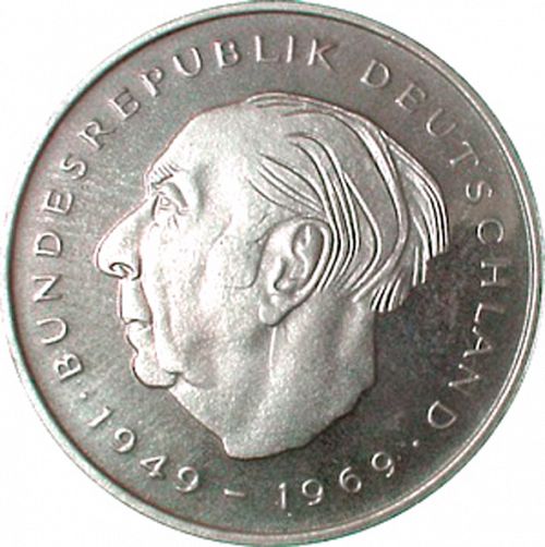 2 Mark Reverse Image minted in GERMANY in 1974F (1949-01 - Federal Republic)  - The Coin Database