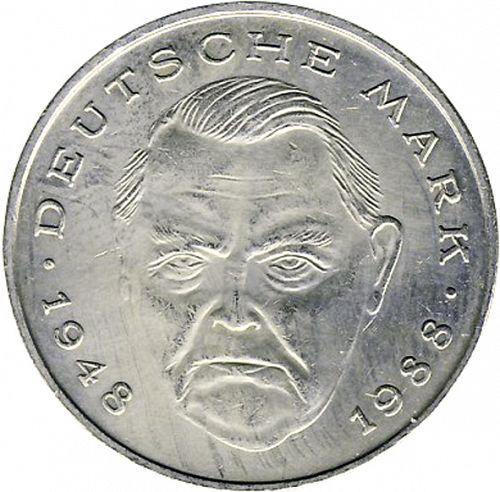 2 Mark Reverse Image minted in GERMANY in 1988D (1949-01 - Federal Republic)  - The Coin Database