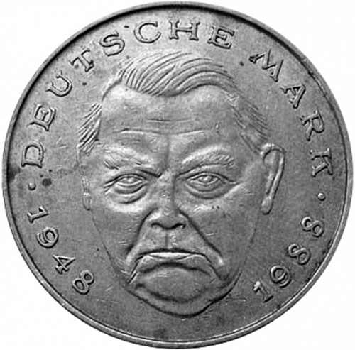 2 Mark Reverse Image minted in GERMANY in 1988G (1949-01 - Federal Republic)  - The Coin Database