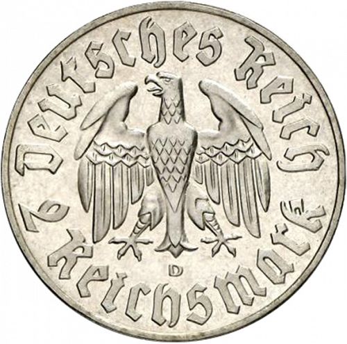 2 Reichsmark Obverse Image minted in GERMANY in 1933D (1933-45 - Thrid Reich)  - The Coin Database