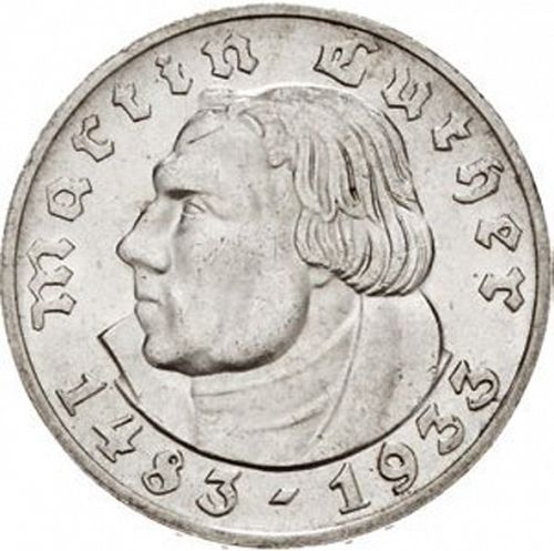 2 Reichsmark Reverse Image minted in GERMANY in 1933G (1933-45 - Thrid Reich)  - The Coin Database