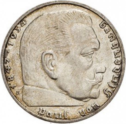 2 Reichsmark Reverse Image minted in GERMANY in 1936E (1933-45 - Thrid Reich)  - The Coin Database