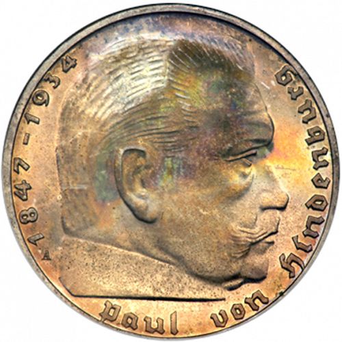 2 Reichsmark Reverse Image minted in GERMANY in 1937A (1933-45 - Thrid Reich)  - The Coin Database