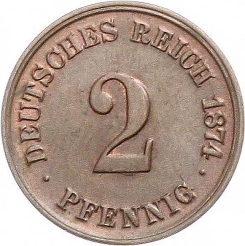 2 Pfenning Obverse Image minted in GERMANY in 1874C (1871-18 - Empire)  - The Coin Database