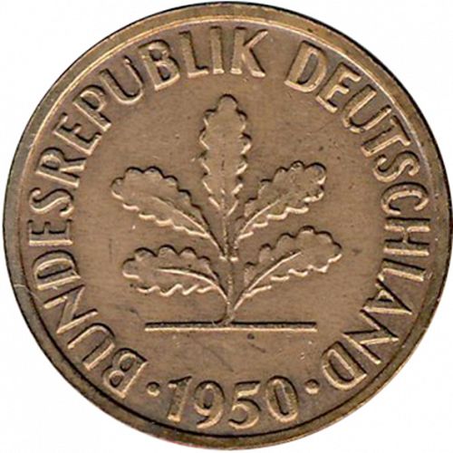 2 Pfennig Obverse Image minted in GERMANY in 1950D (1949-01 - Federal Republic)  - The Coin Database