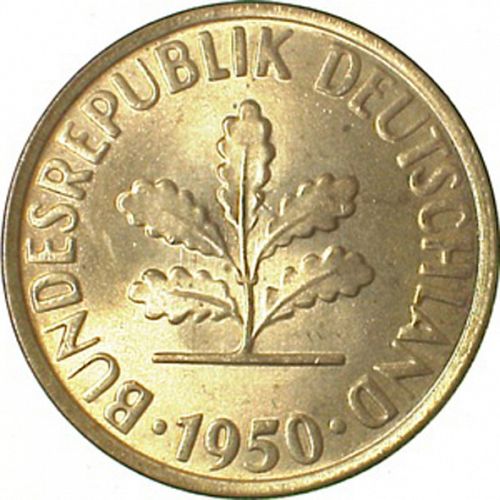 2 Pfennig Obverse Image minted in GERMANY in 1950G (1949-01 - Federal Republic)  - The Coin Database
