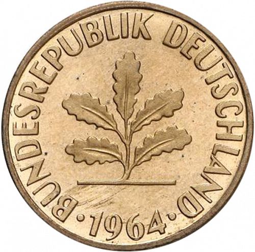 2 Pfennig Obverse Image minted in GERMANY in 1964G (1949-01 - Federal Republic)  - The Coin Database
