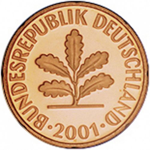 2 Pfennig Obverse Image minted in GERMANY in 2001J (1949-01 - Federal Republic)  - The Coin Database