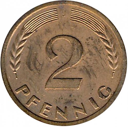 2 Pfennig Reverse Image minted in GERMANY in 1950D (1949-01 - Federal Republic)  - The Coin Database