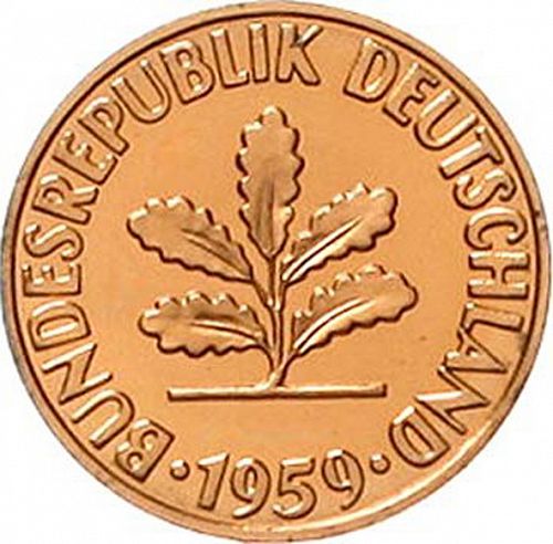 2 Pfennig Reverse Image minted in GERMANY in 1959G (1949-01 - Federal Republic)  - The Coin Database