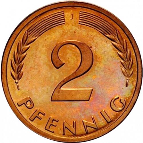 2 Pfennig Reverse Image minted in GERMANY in 1959J (1949-01 - Federal Republic)  - The Coin Database