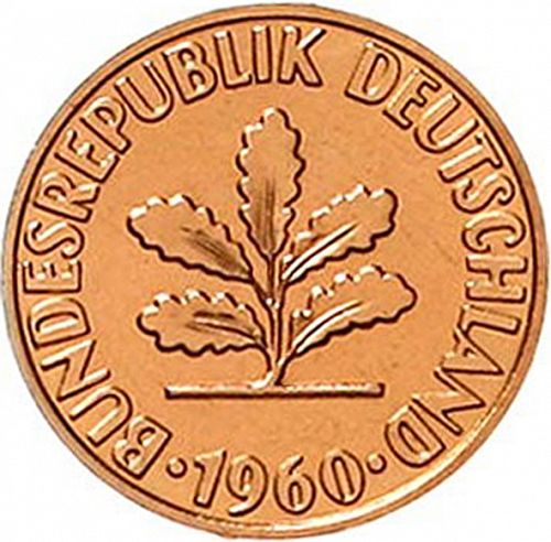 2 Pfennig Reverse Image minted in GERMANY in 1960G (1949-01 - Federal Republic)  - The Coin Database