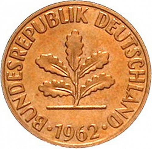 2 Pfennig Reverse Image minted in GERMANY in 1962G (1949-01 - Federal Republic)  - The Coin Database