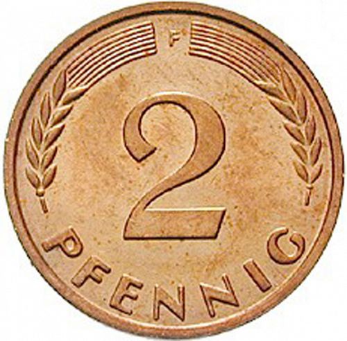 2 Pfennig Reverse Image minted in GERMANY in 1964F (1949-01 - Federal Republic)  - The Coin Database