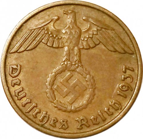 2 Reichspfenning Obverse Image minted in GERMANY in 1937D (1933-45 - Thrid Reich)  - The Coin Database