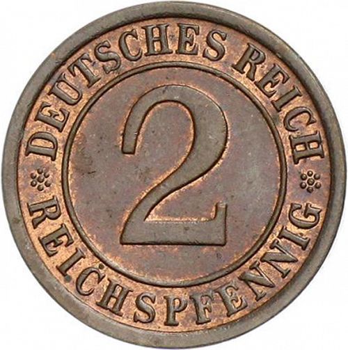 2 Pfenning Obverse Image minted in GERMANY in 1936D (1924-38 - Weimar Republic - Reichsmark)  - The Coin Database